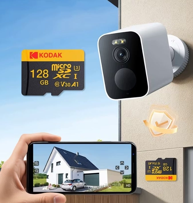 Memory Card Kodak microSDXC 128GB U3 V30 A1 4K Ultra HD + SD Adapter Manufacturer code DD 128