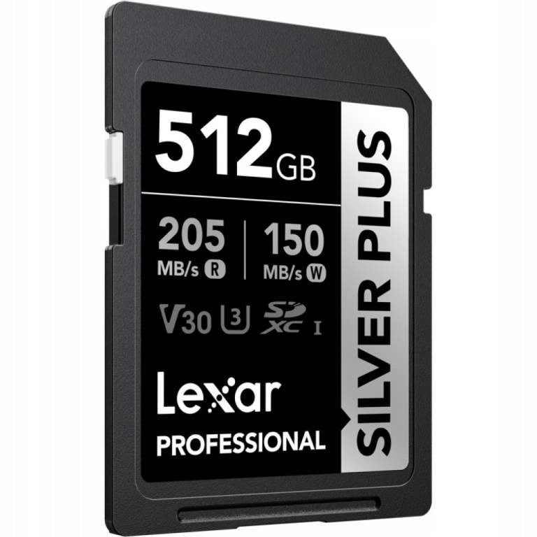 Memory Card Lexar SDXC Professional SILVER Plus 1066x UHS-I U3 A2 512GB Manufacturer Lexar