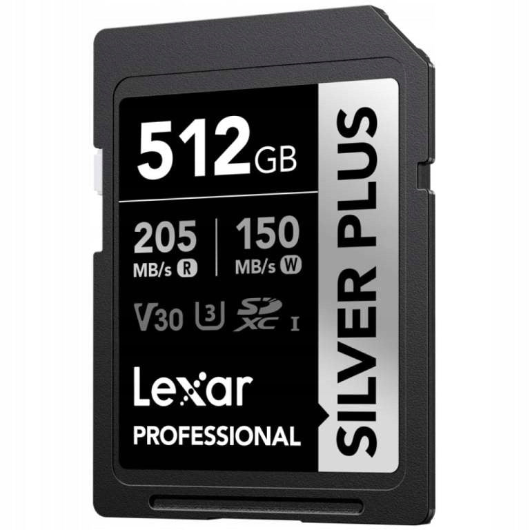 Memory Card Lexar SDXC Professional SILVER Plus 1066x UHS-I U3 A2 512GB Manufacturer code 843367134151