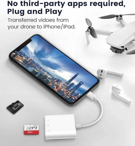 Memory Card Reader Adapter for 1TB SD microSD TF to Apple iPhone iPad Manufacturer code 34041