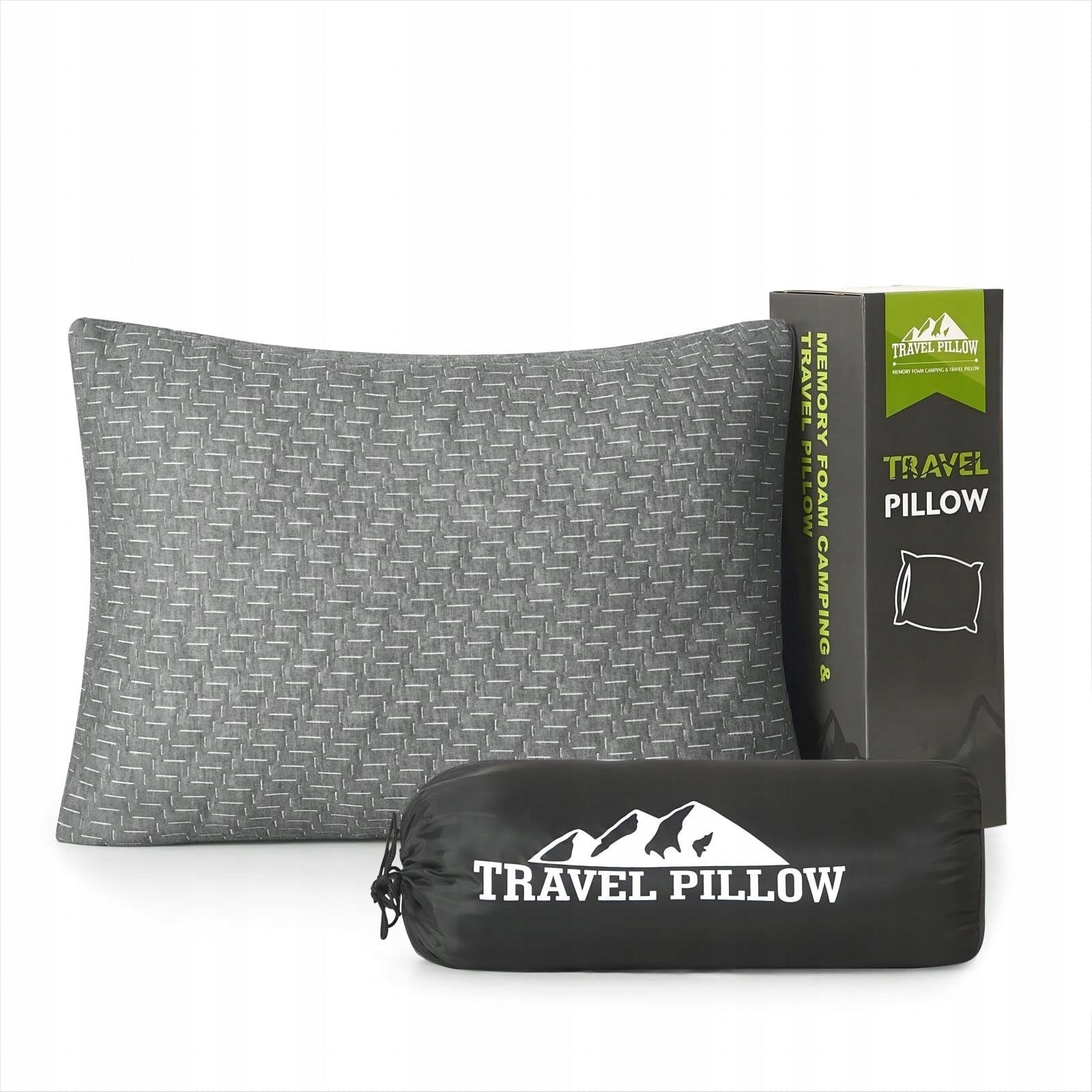 Memory Foam Travel Pillow with Water Resistant Bag 45x35x12 cm