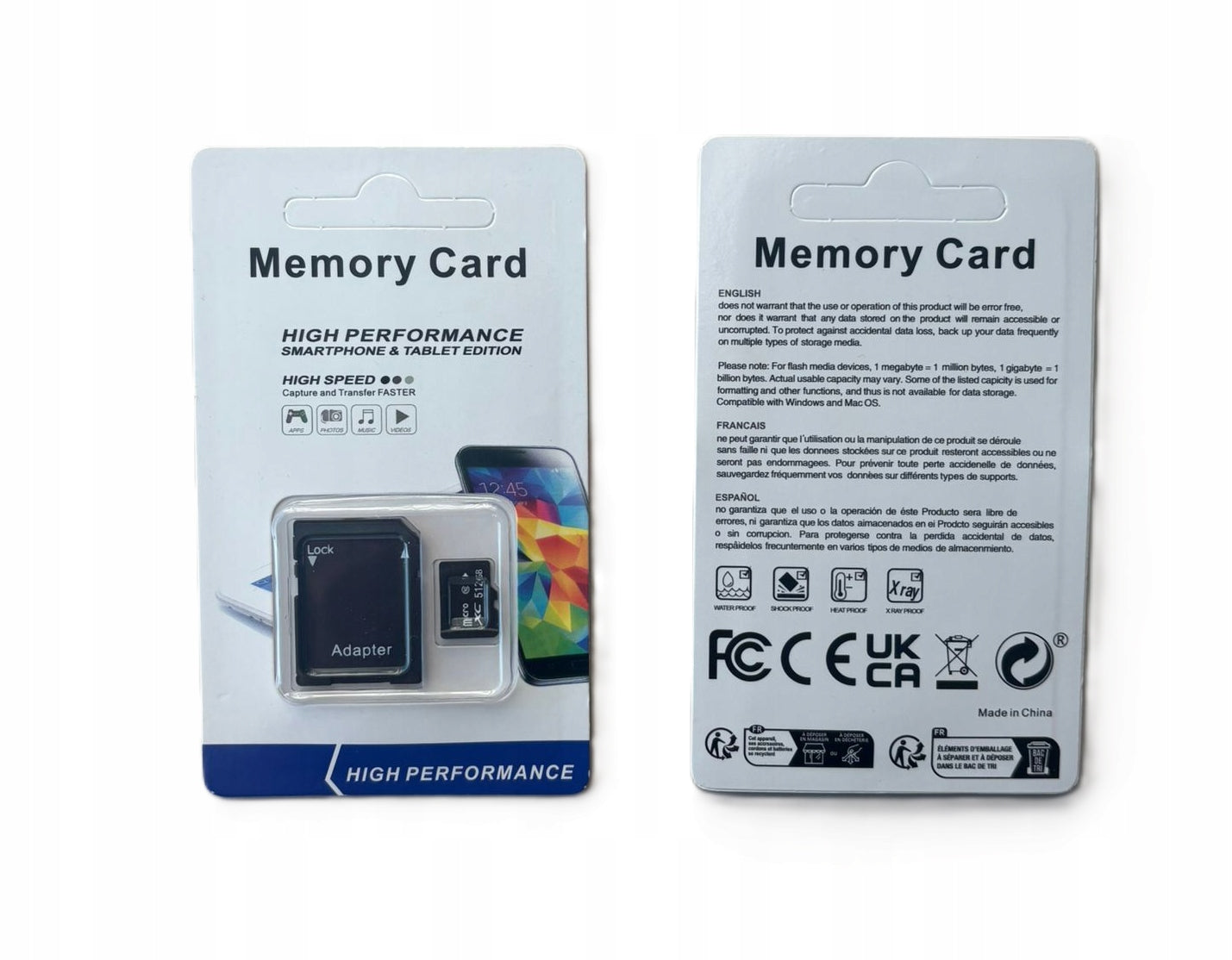 Memory card 512 GB + ADAPTER C10, U1 Manufacturer code 42410831