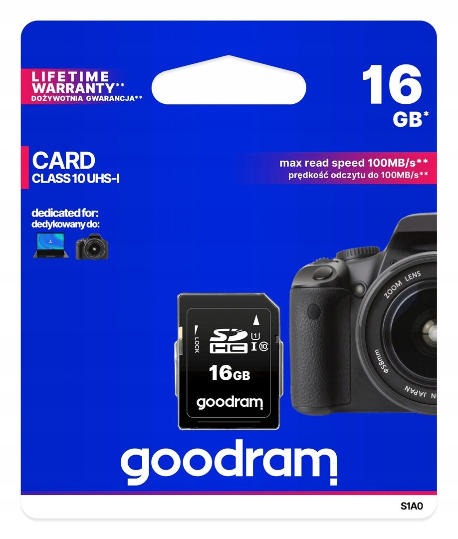 Memory card GoodRam S1A0-0160R12 (16GB; Class 10, Class U1, V10; Pa card Card capacity 16 GB