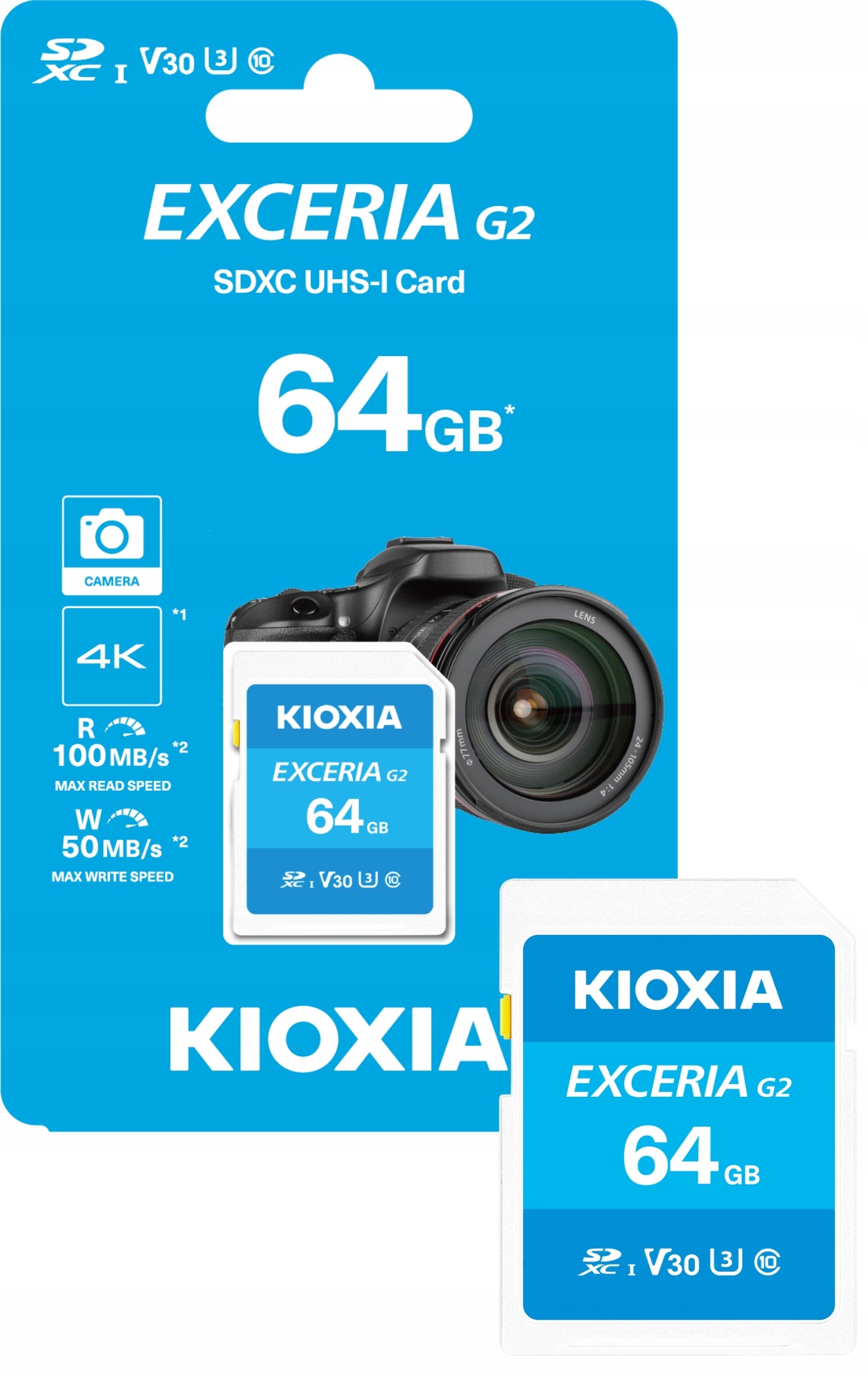 Memory card KIOXIA 64GB SD Exceria gen2 UHS I U3