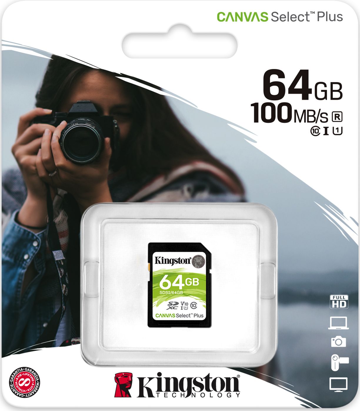 Memory card Kingston Canvas Select Plus SD 64GB UHS-I 100MB/s Class 10