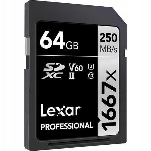 Memory card Lexar 64GB 1667x SDXC UHS-II U3 V60 Manufacturer code LSD64GCB1667