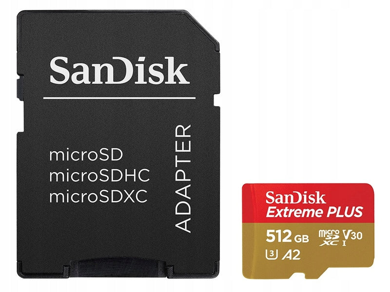 Memory card SANDISK Extreme Plus microSDXC 512GB + Adapter Card format microSD