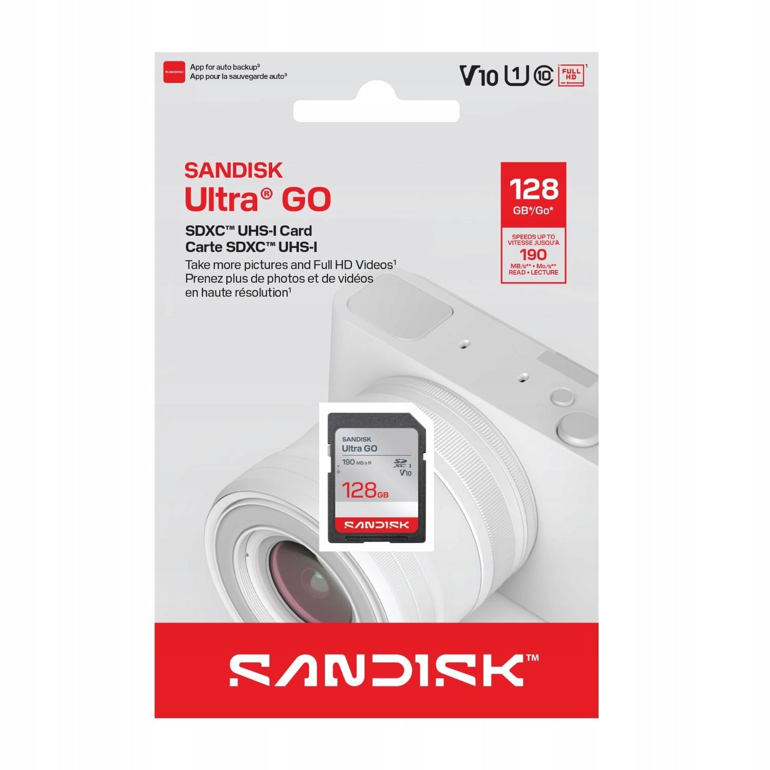 Memory card SD / SDXC SanDisk 128GB Ultra GO 190MB/s Manufacturer SanDisk