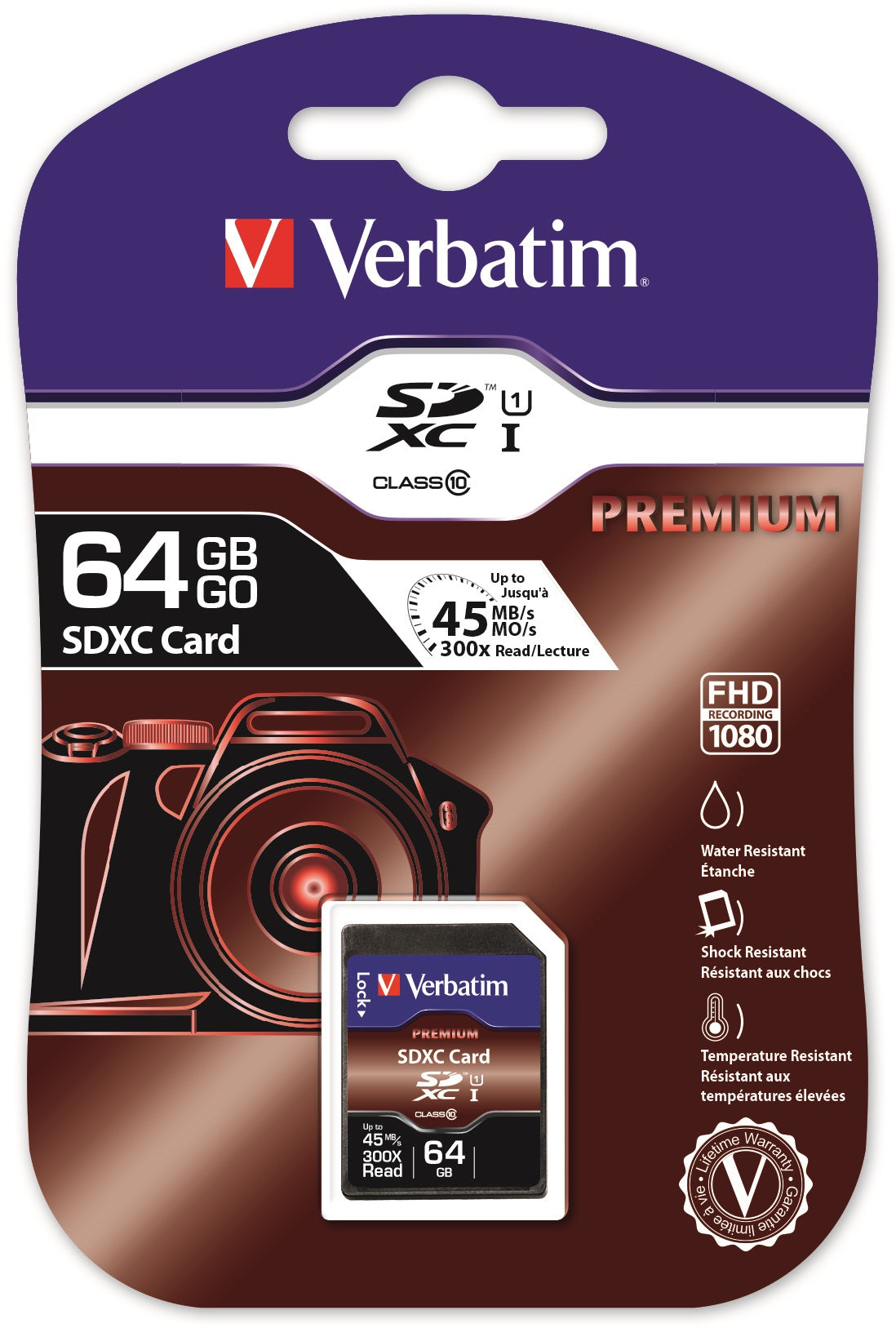Memory card Verbatim Premium U1 64GB Class 10 UHS-1 V10 SDXC Manufacturer Verbatim