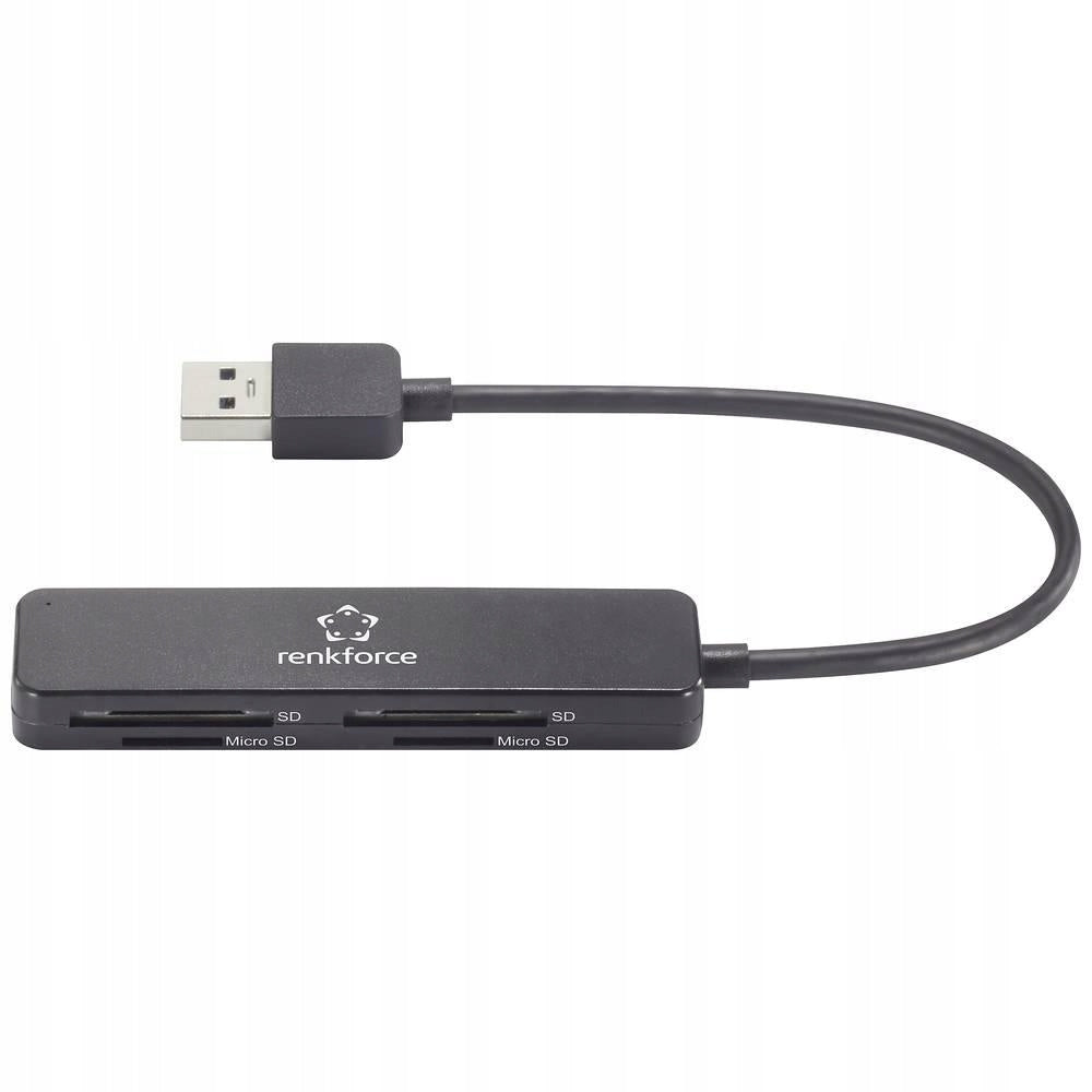 Memory card reader, external Renkforce RF-PCR-220 RF-5151022 USB 3.2 Kind universal