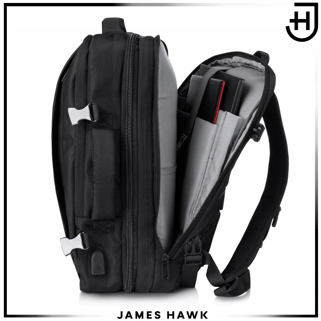 Men's 17-inch laptop backpack Hand luggage 3-in-1 airplane bag Brand James Hawk
