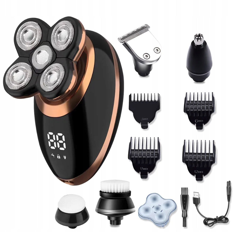 Men's 5in1 Electric Shaver Head Beard Trimmer 5 Tips For Gift Packaging status original