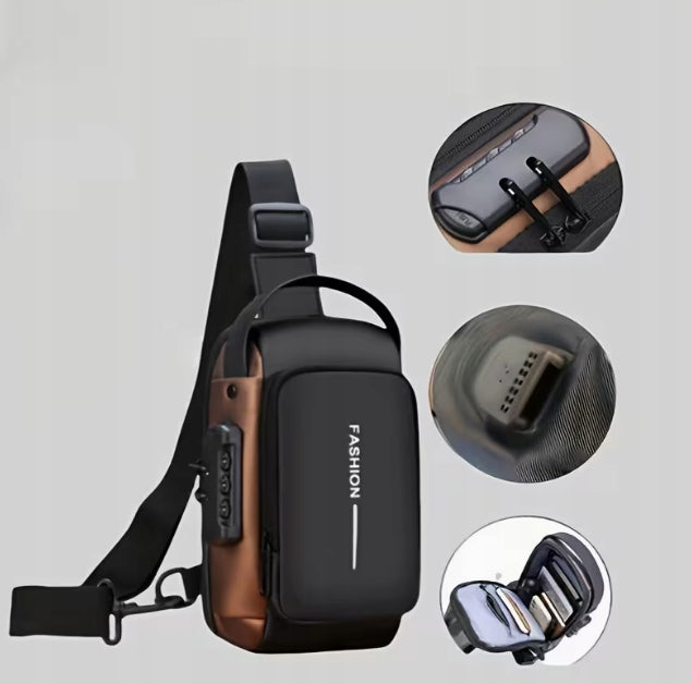 Men's Anti-Theft Bag Waterproof Bum Bag Sachet On Frame USB Port Manufacturer code Meska Torba Antykradzieżowa Wodoodporna