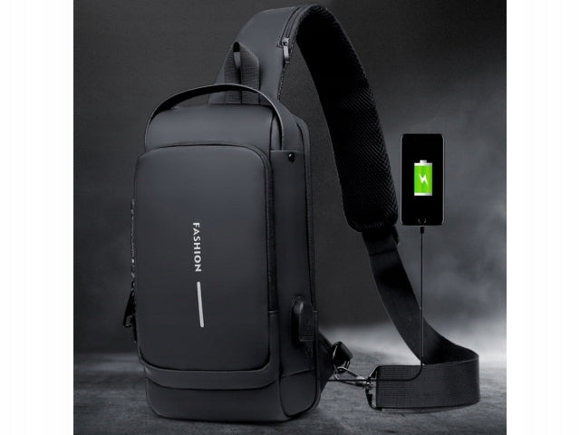 Men's BACKPACK BLACK Waterproof USB Crossbody Anti-Theft CIPHER Brand no brand