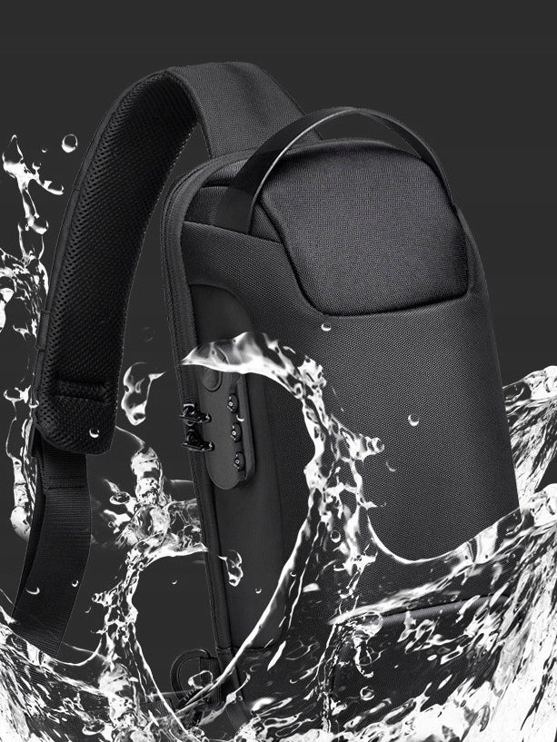 Men's BACKPACK Black Waterproof USB Crossbody Manufacturer code PLECAK Czarny L360
