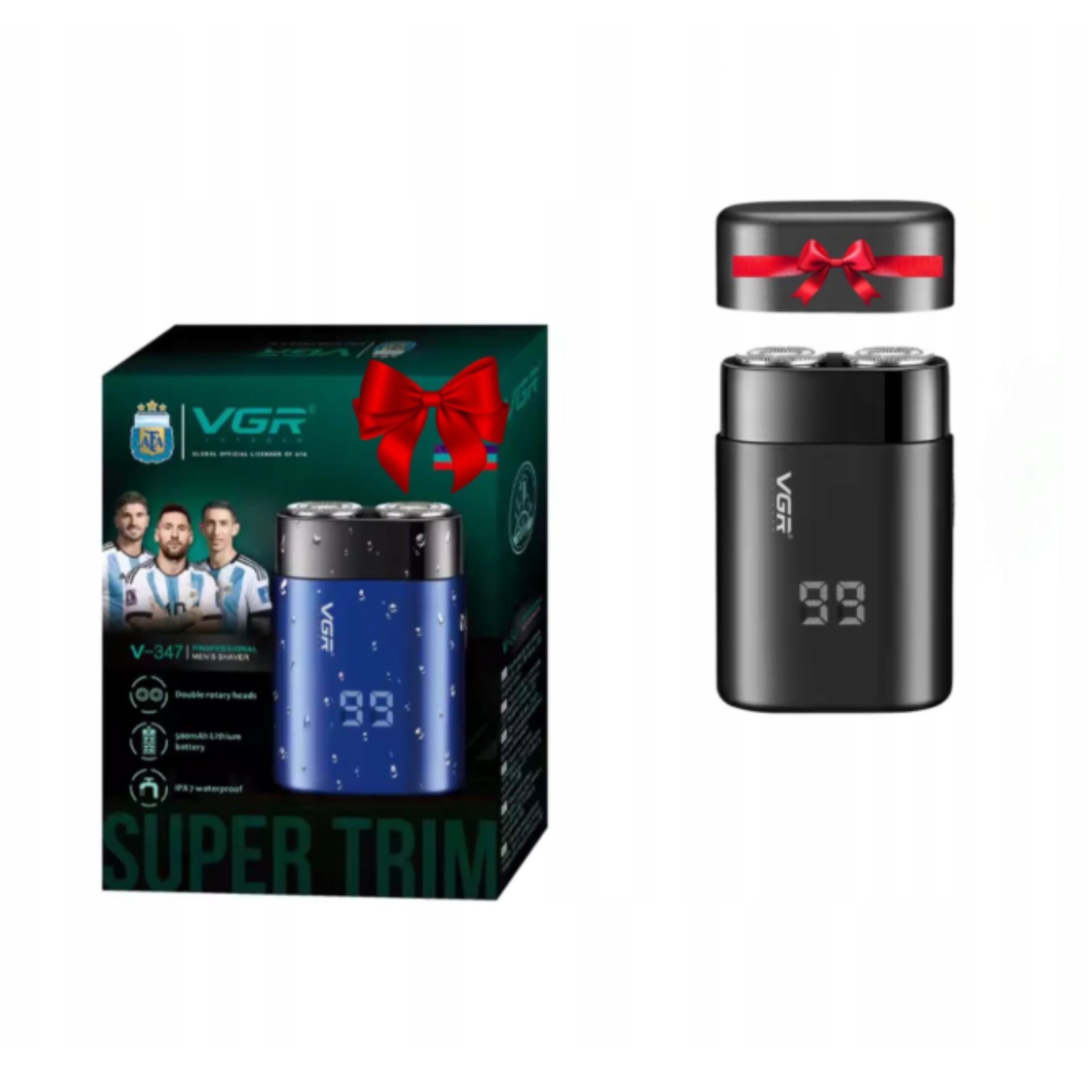 Men's Beard Shaver Beard For Gift Black Waterproof LED