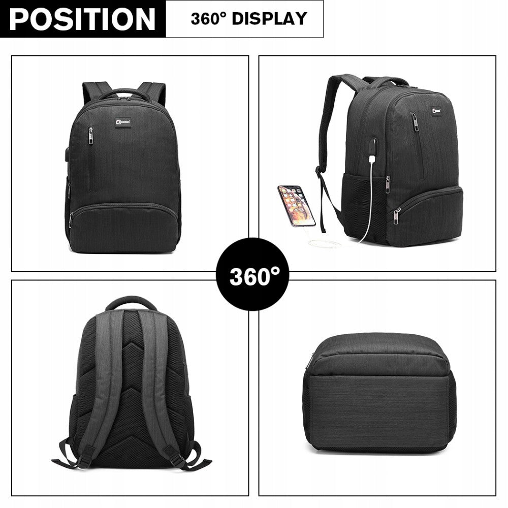 Men's Black Large Elegant Waterproof Business Backpack Aston EAN (GTIN) 9120075345903