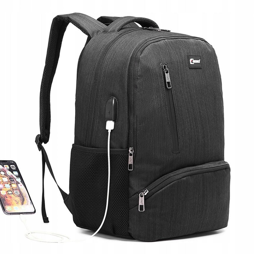 Men's Black Large Elegant Waterproof Business Backpack Aston