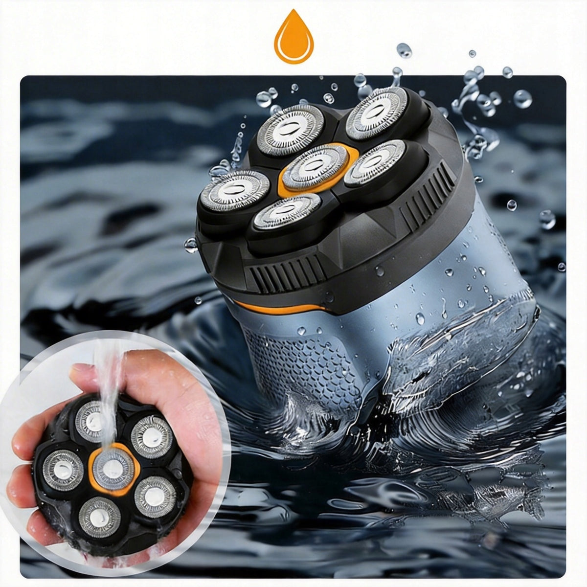 Men's Electric Shaver for Head Shaving | IPX6 6 BLADES 6D Brand no brand