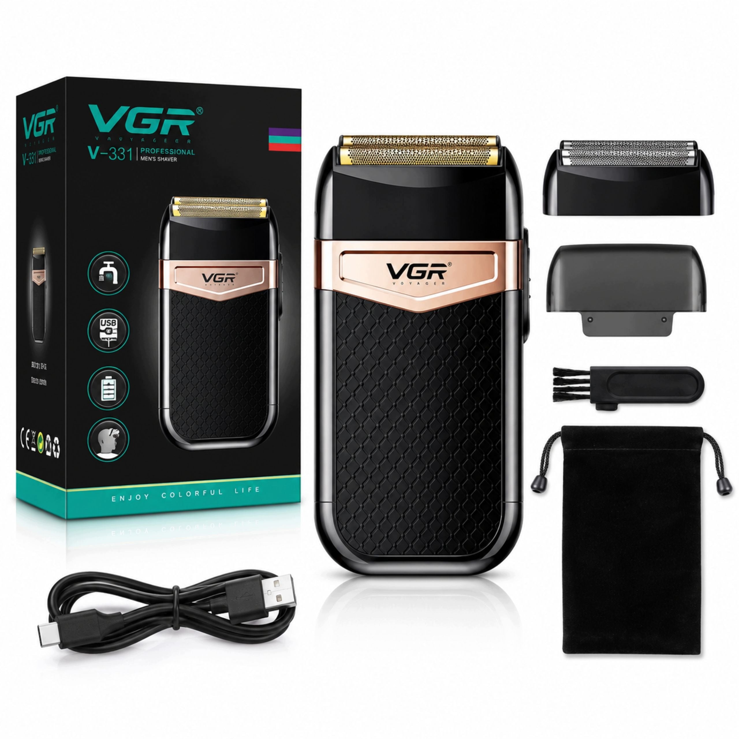 Men's Foil Shaver For Beard Body Head USB IPX4 Wet Dry Packaging status original
