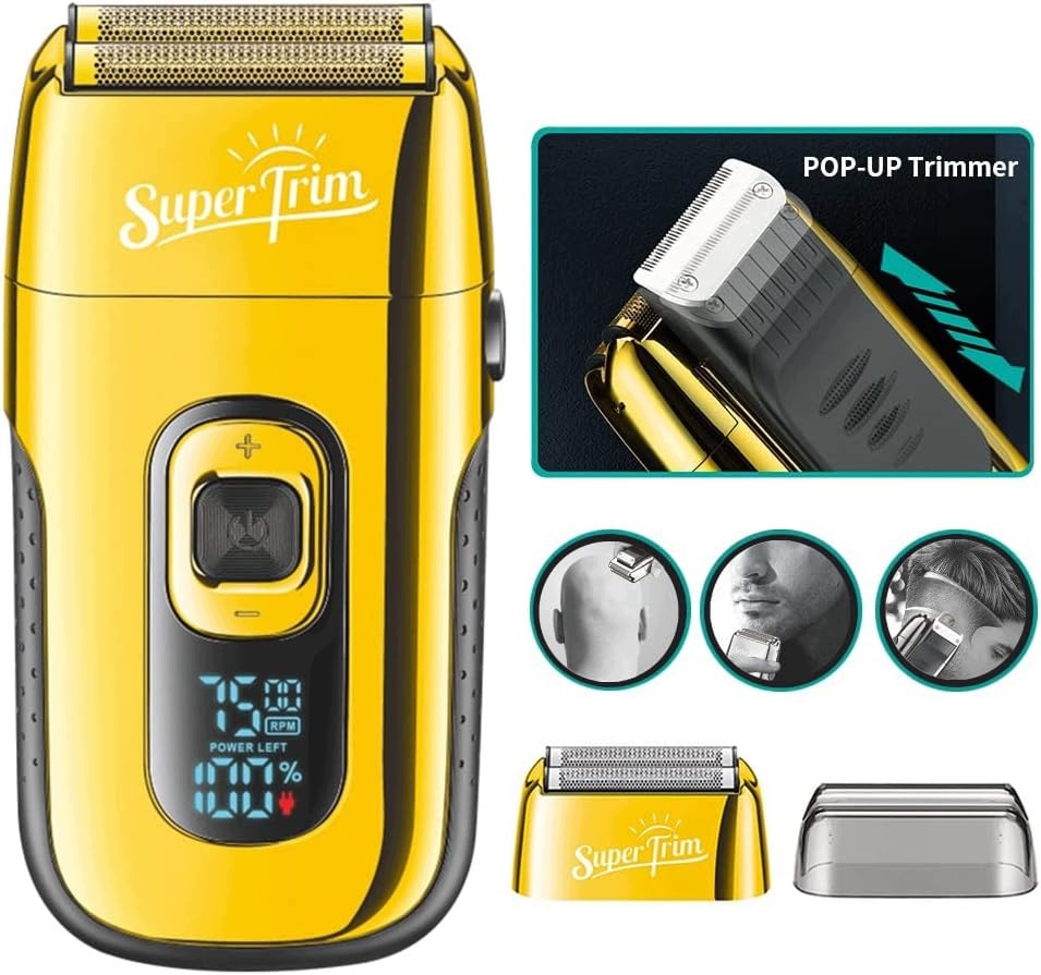 Men's Foil Shaver USB LED Beard Head Trimmer