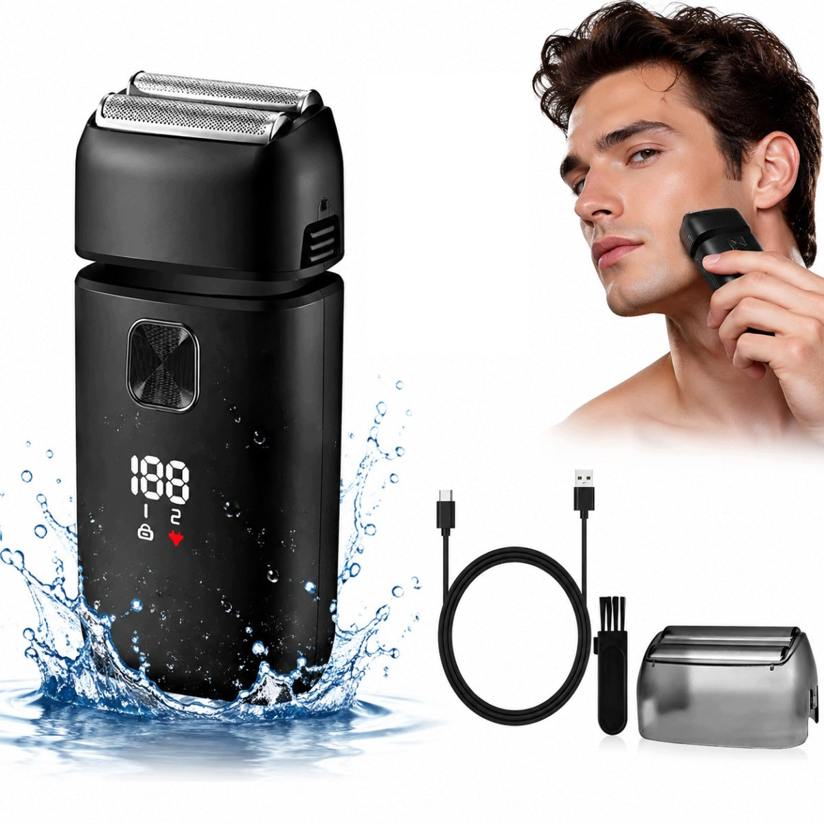 Men's Foil Shaver for Shaving Beard Head Hair Wireless