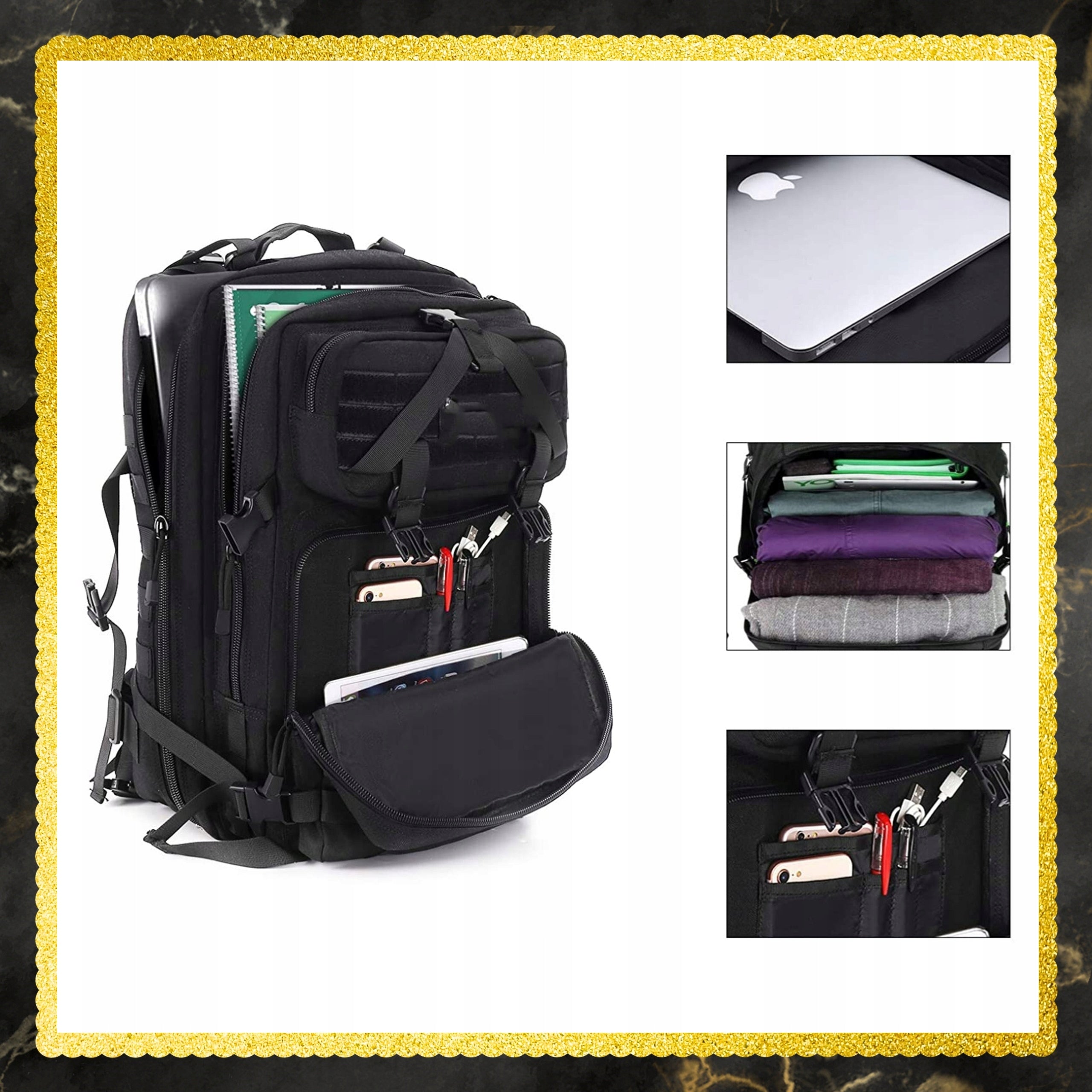 Men's Hiking Military Tactical Backpack plus Strap and SACHET 35L P-3 Manufacturer code Plecak Męski Turystyczny Wojskowy TaktycznP-3