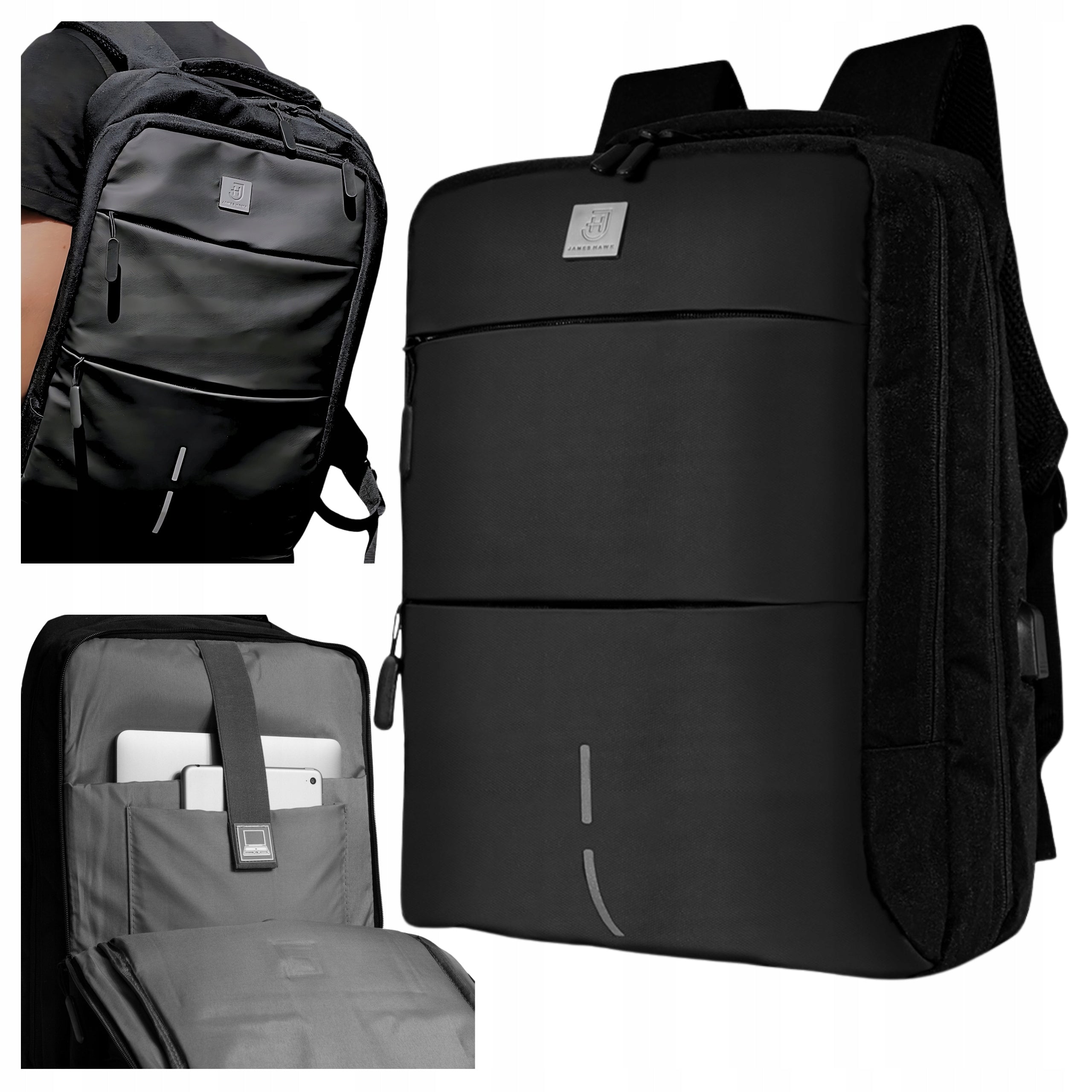 Men's Laptop Backpack Waterproof USB for Airplane School Travel