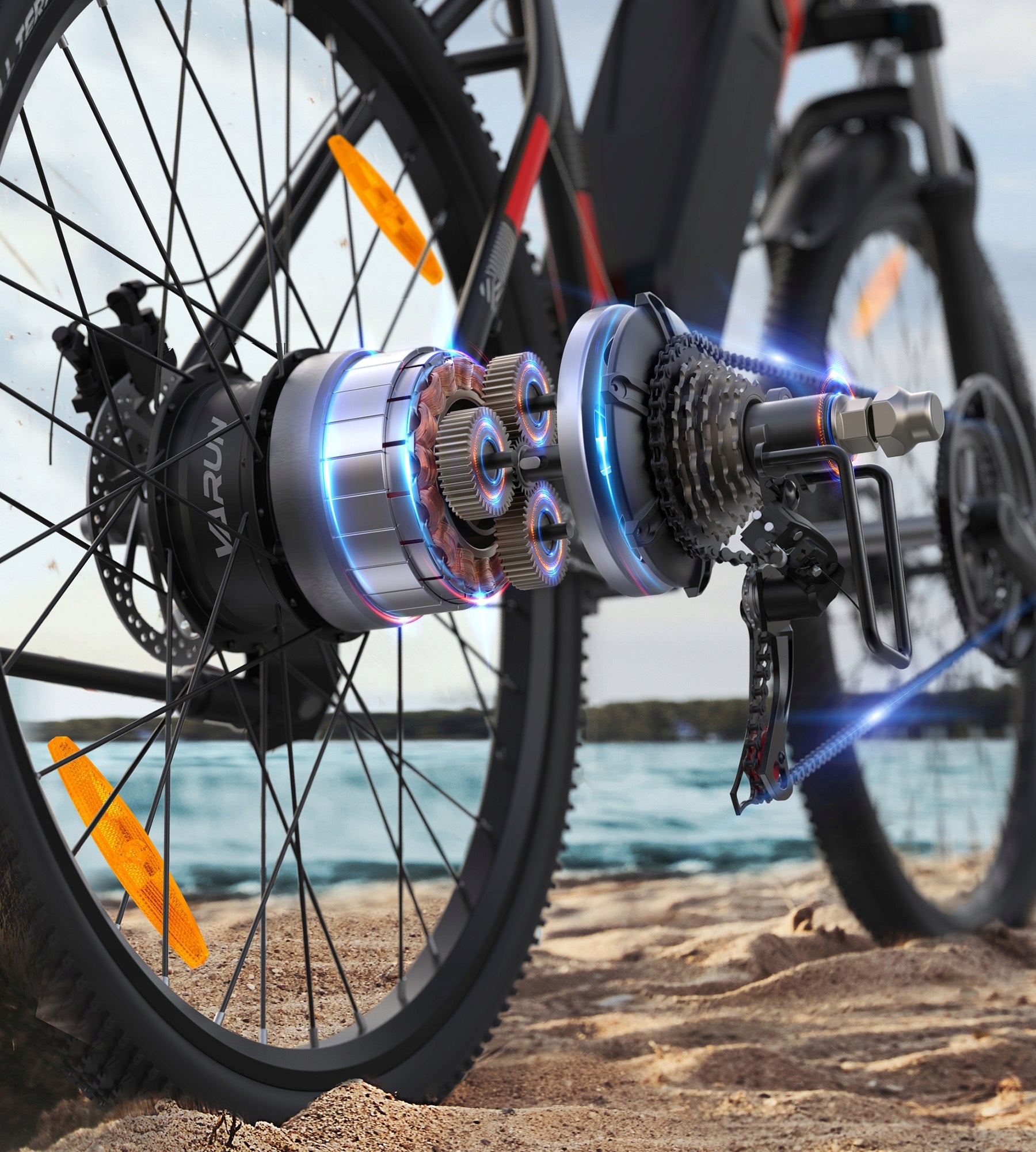 Men's Mountain Electric Bike 27,5” 48V 13Ah 250W 100HP 21 Speed With App Brand Varun