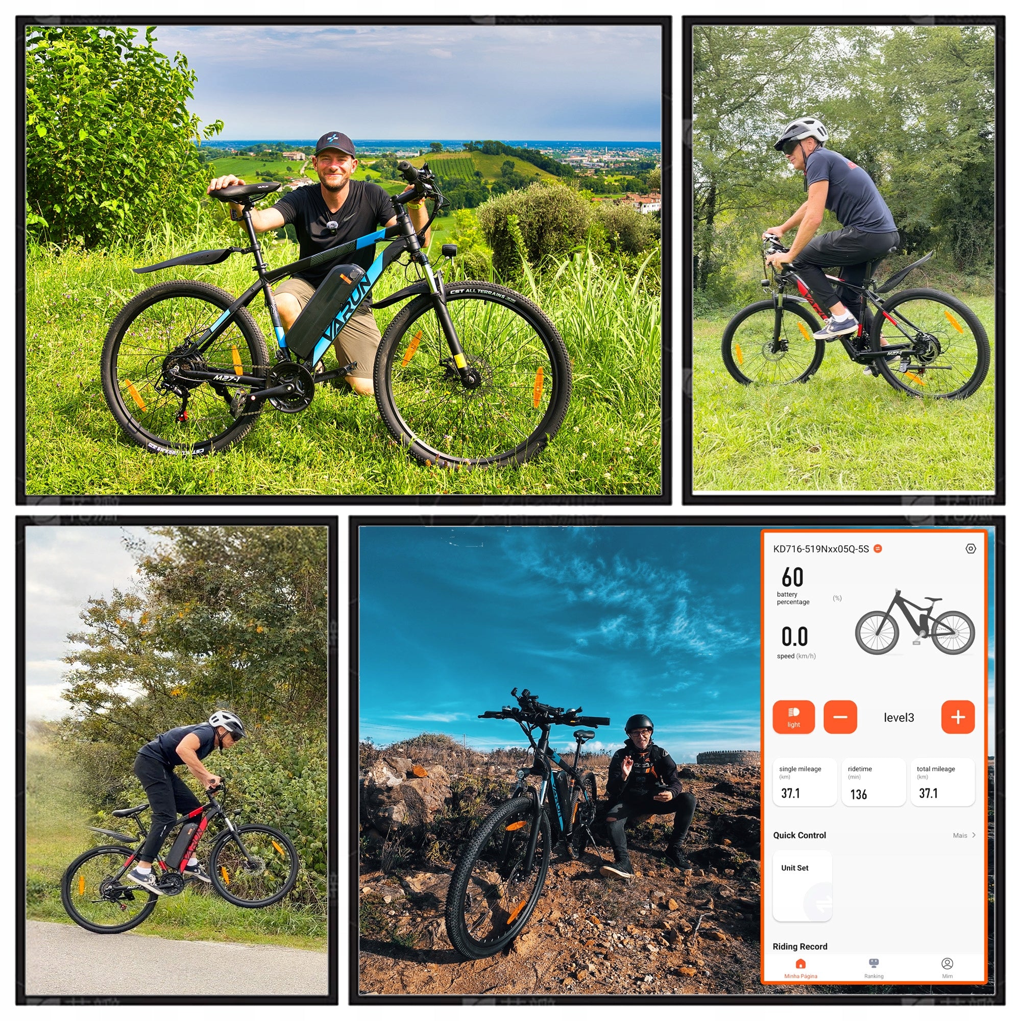 Men's Mountain Electric Bike 27,5” 48V 13Ah 250W 100HP 21 Speed With App Foldability partially assembled, calibrated