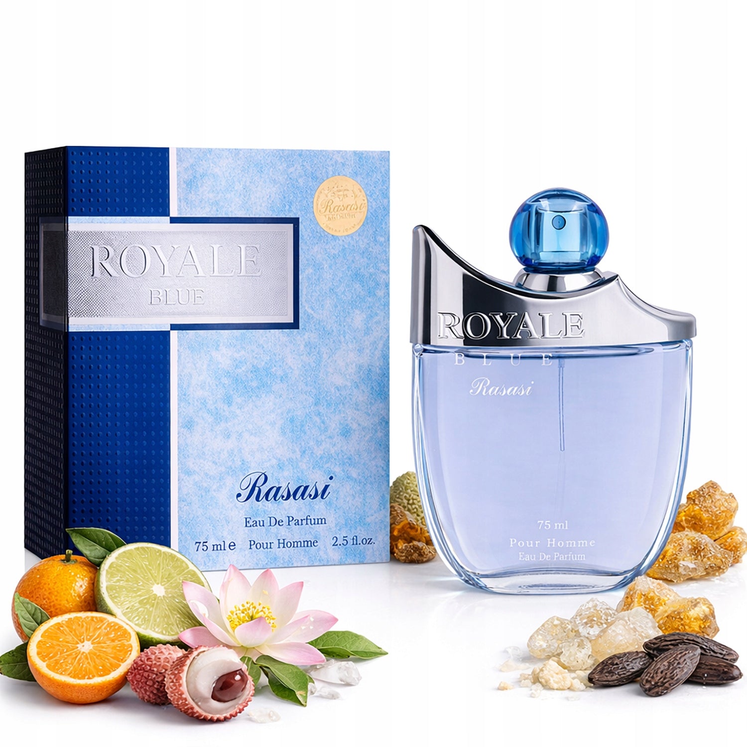 Men's PERFUME ARABIC fresh Rasasi Royale Blue Perfumed Water 75 ml