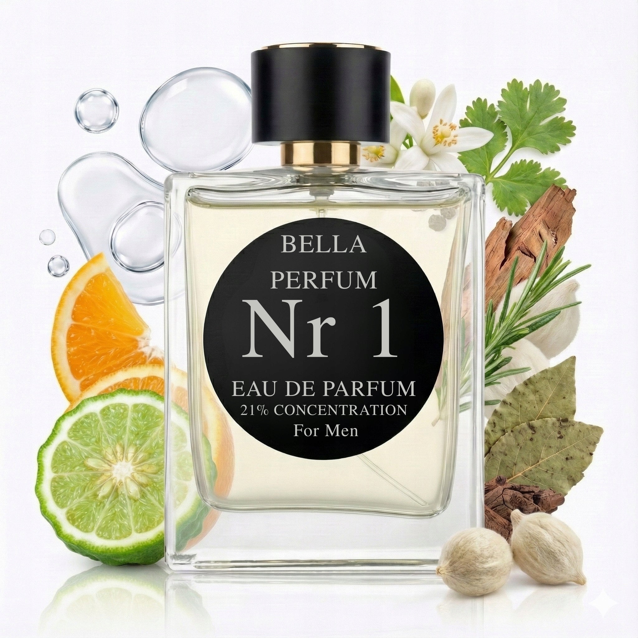 Men's Perfume Bella Perfum nr 1 100ml Notes of Spices and Sea Accents