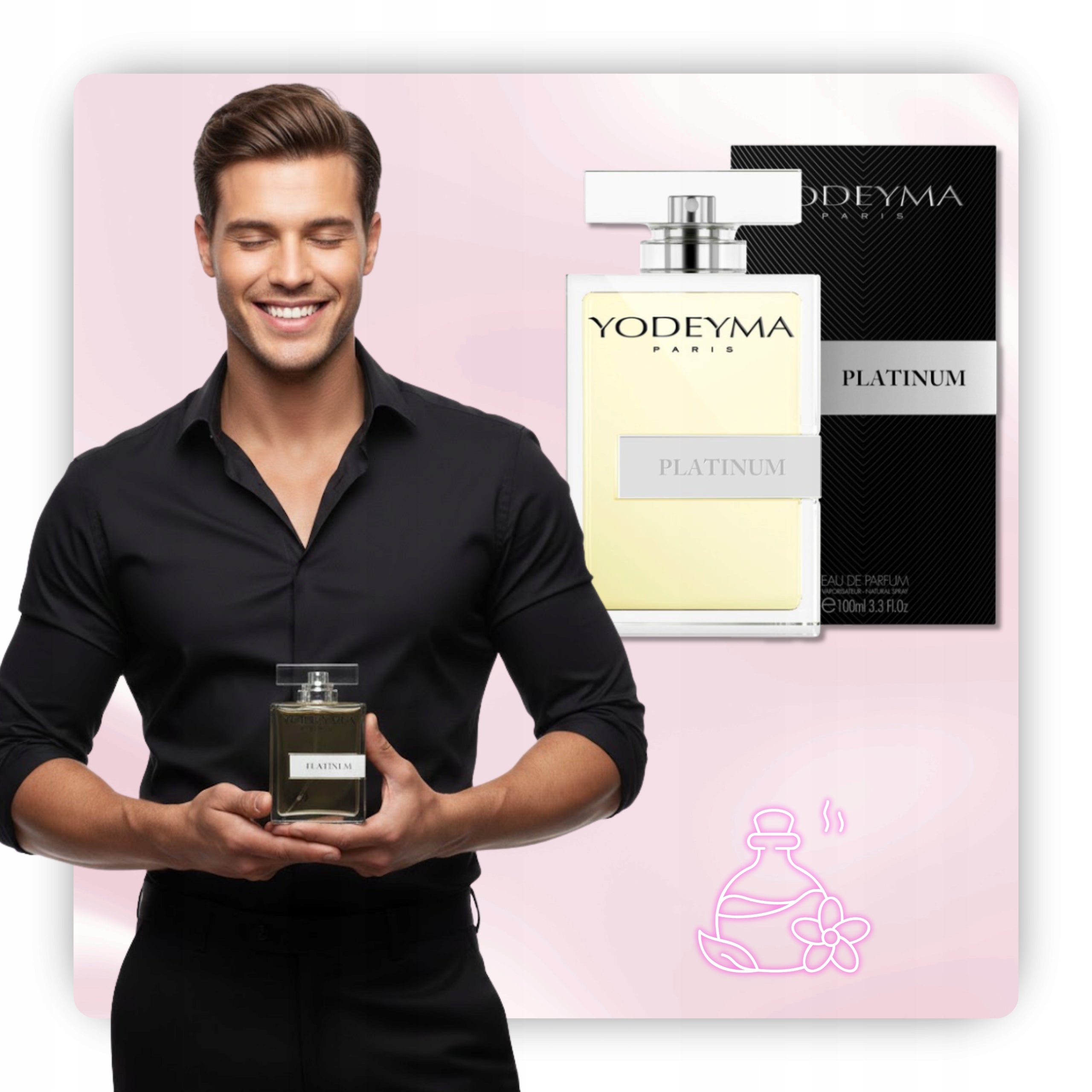 Men's Perfume Platinum Yodeyma 100 ml Eau de Parfum for men Packaging status original
