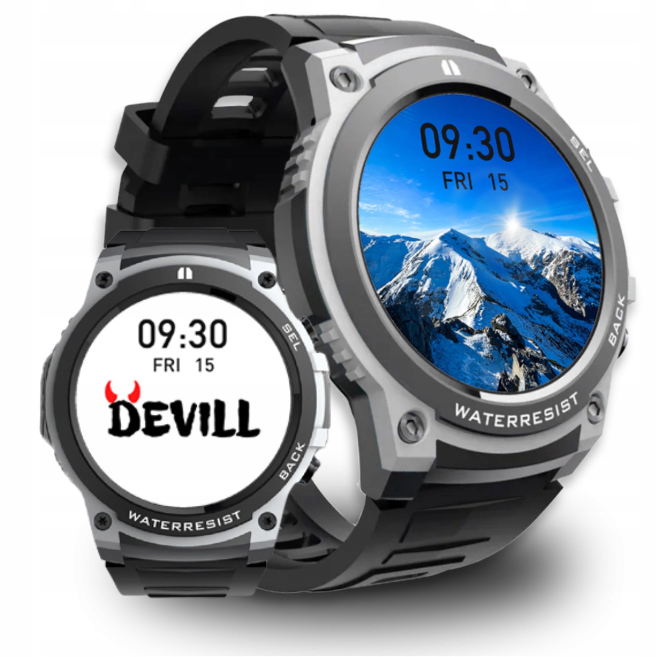 Men's SMARTWATCH Devill Denis Sports Black AMOLED Screen with Conversations