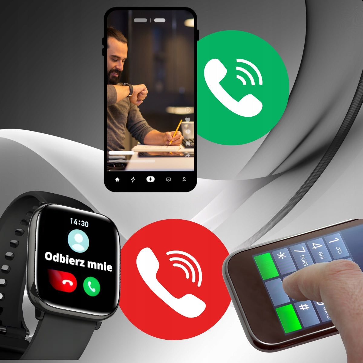 Men's SMARTWATCH Devill Ewa Black Rectangular AMOLED Screen with Conversations Packaging status original
