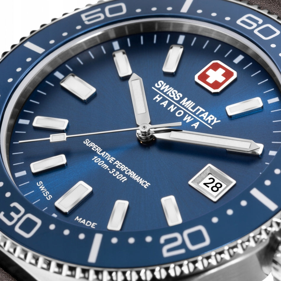 Men's SWISS MILITARY SMWGB0004902-SET navy blue additional strap Brand Swiss Military Hanowa