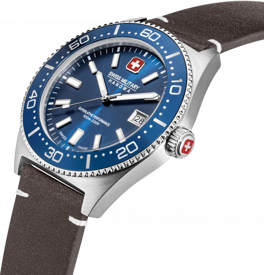 Men's SWISS MILITARY SMWGB0004902-SET navy blue additional strap Packaging status original