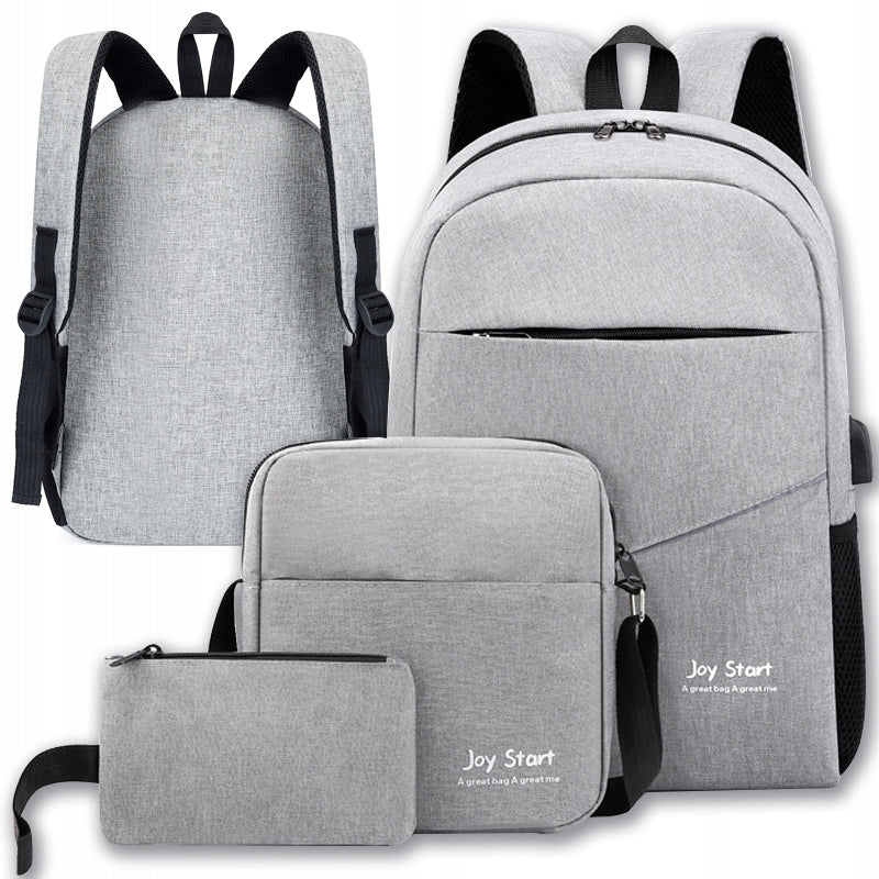 Men's School Laptop Work Backpack for Trip Set 3in1 P26