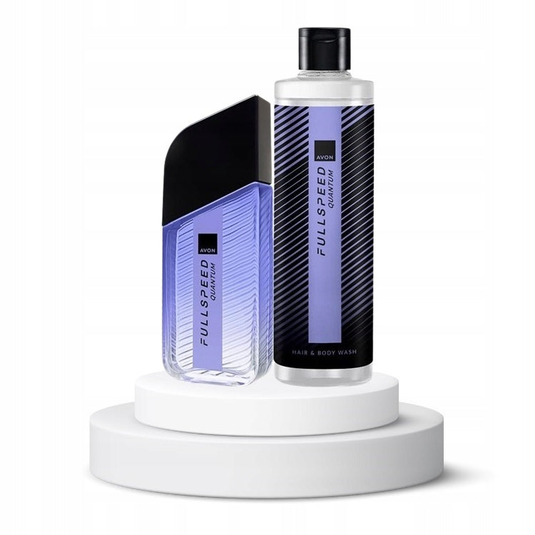 Men's Set Avon Full Speed Quantum [Perfume + Gel]