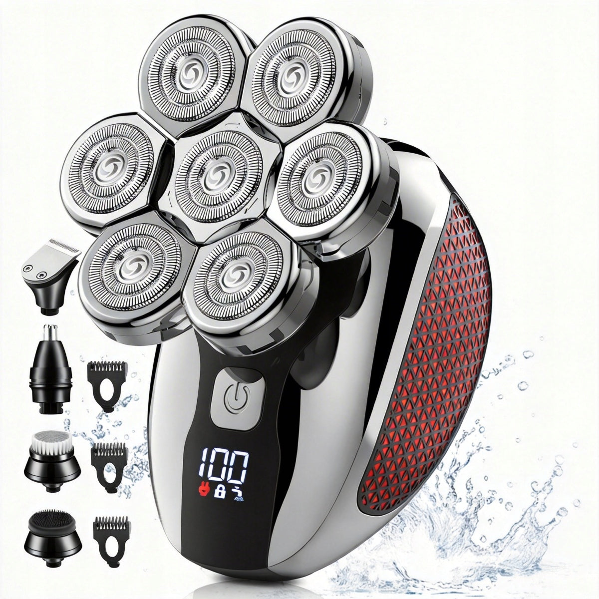 Men's Shaver 5in1 Beard Shaving Machine, Hair - IPX7 Nose Trimmer