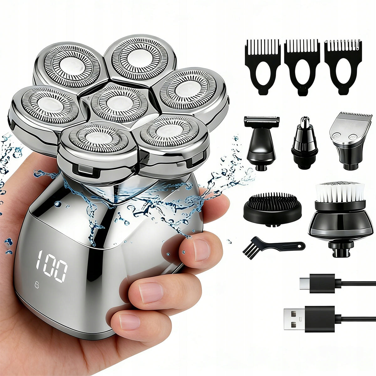 Men's Shaver Hair Shaving Machine + Nose and Beard Trimmer