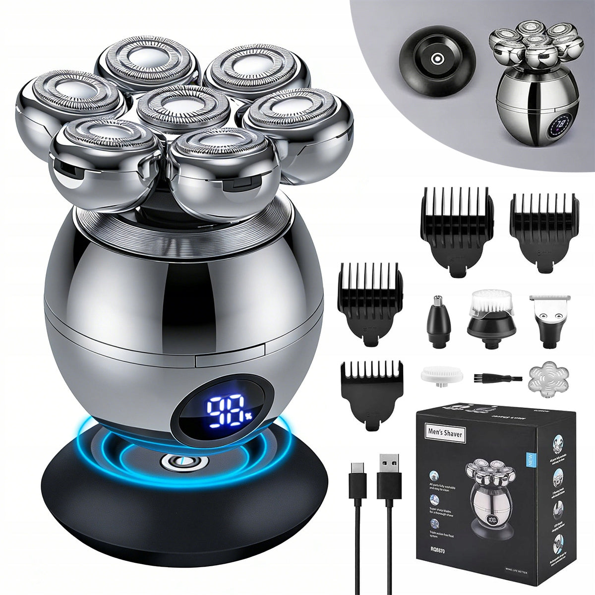 Men's Shaver Hair Shaving Machine + Nose and Beard Trimmer