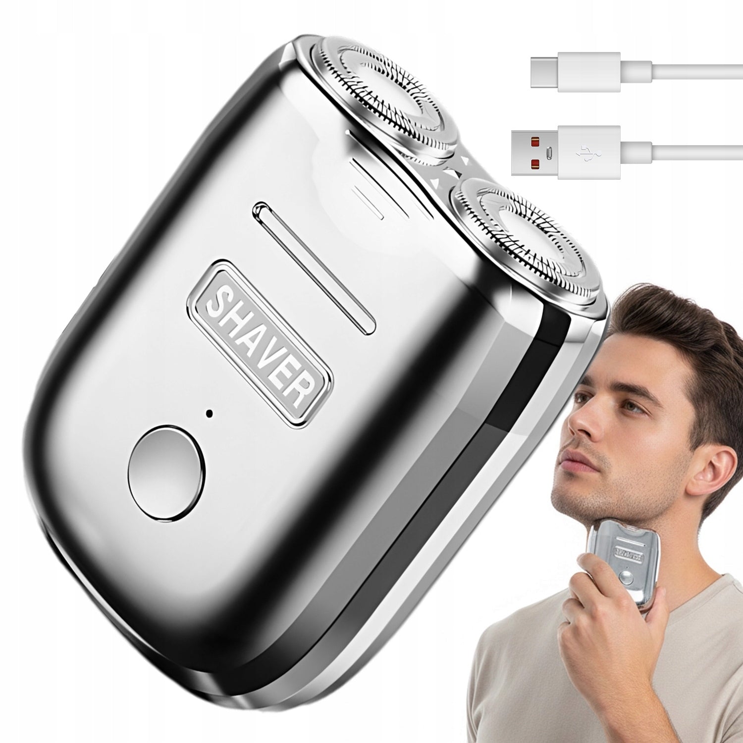 Men's Shavers Electric Floating Heads 2 Speeds Precision