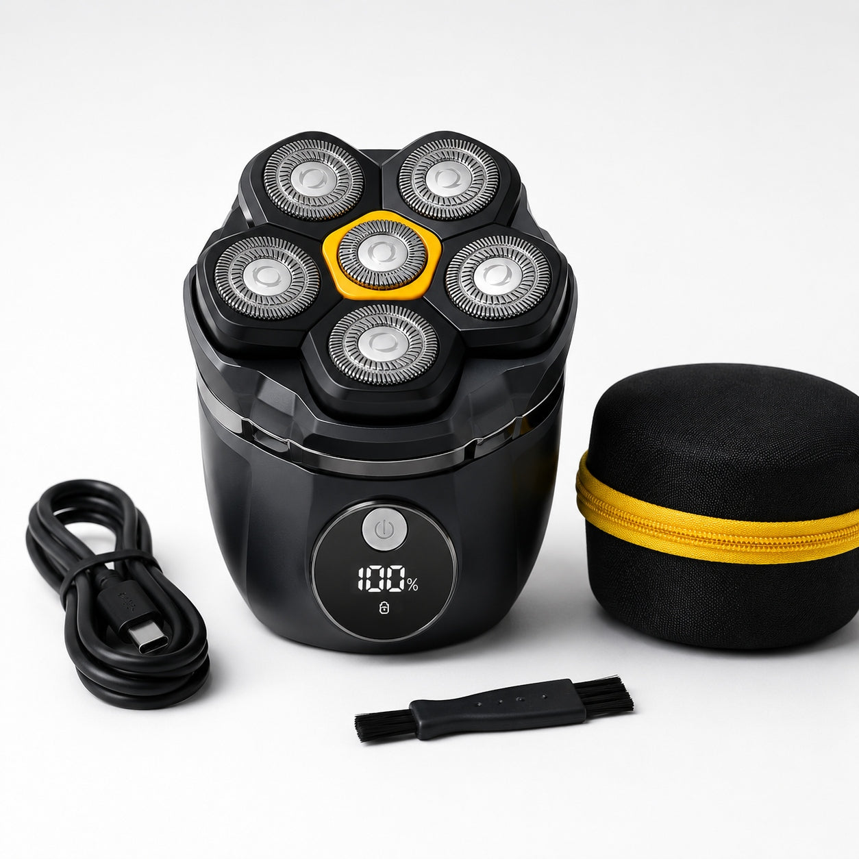 Men's Shaving Head Beard Hair Wireless USB-C 6 Blades Manufacturer code Maszynka do włosów głowy zarostu 372