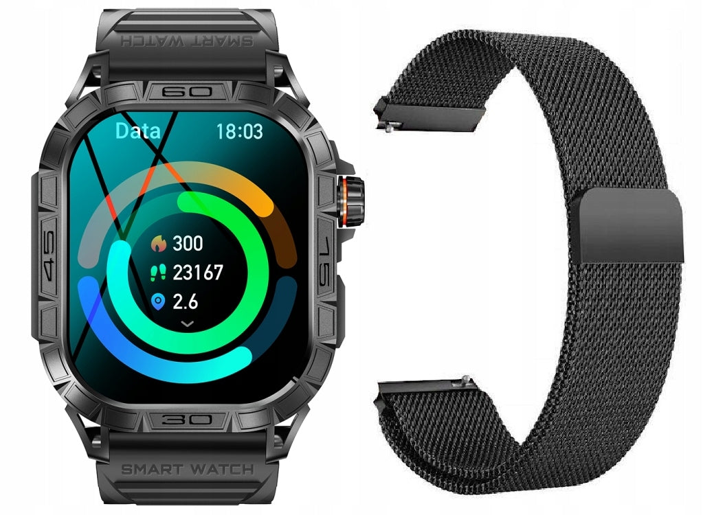 Men's Smartwatch BRACELET MESH WATERPROOF NOTIFICATIONS COMPASS