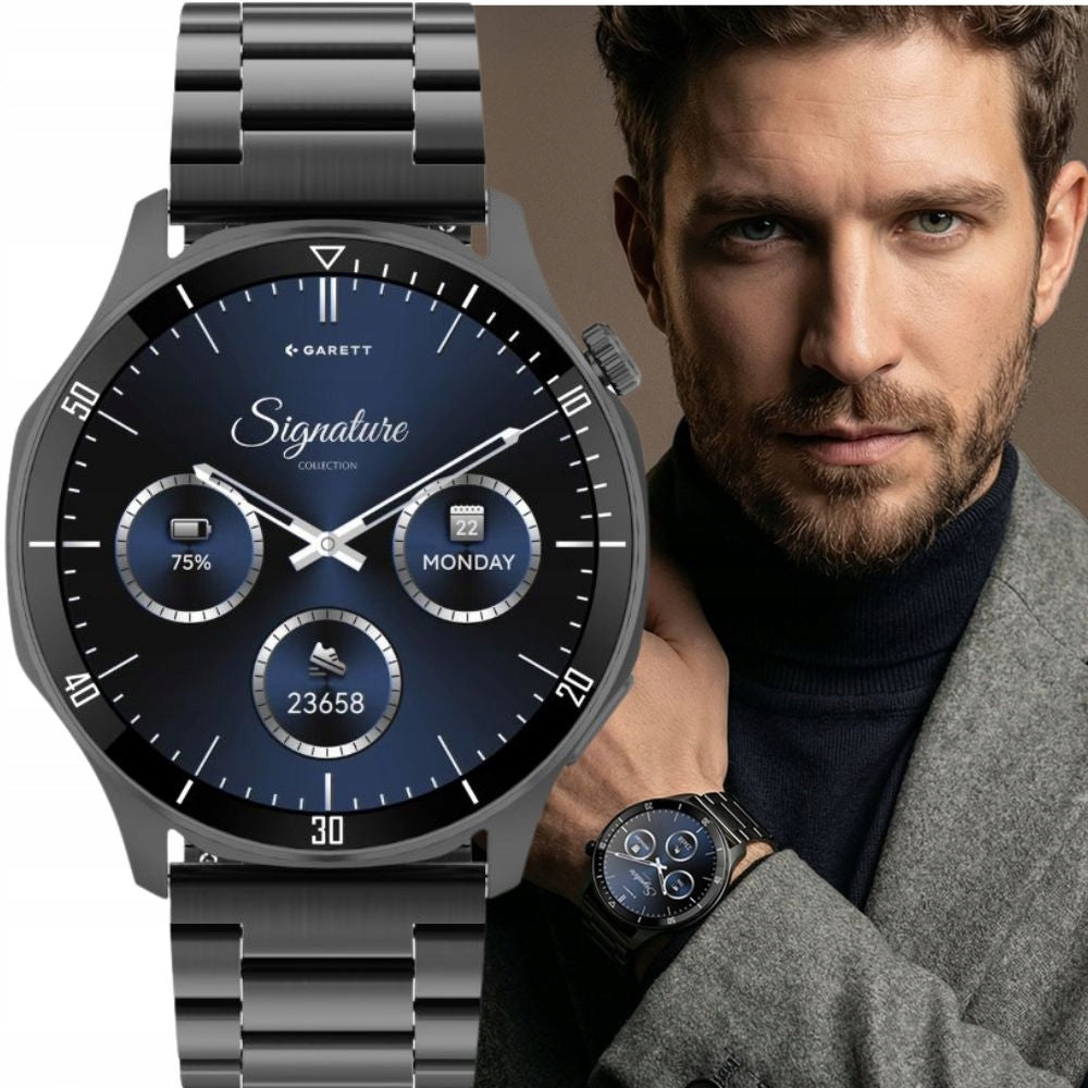Men's Smartwatch Garett Prime black steel