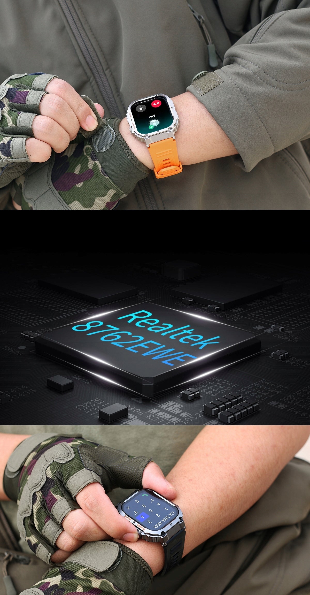 Men's Smartwatch Gravity GT6-3 Rubber Strap SPORT TALKING PULSE HEART RATE STEPS Brand no brand
