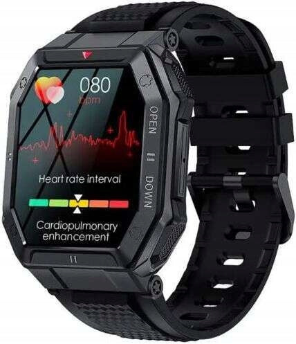 Men's Smartwatch Sports Message Features GlacierX Trail Black