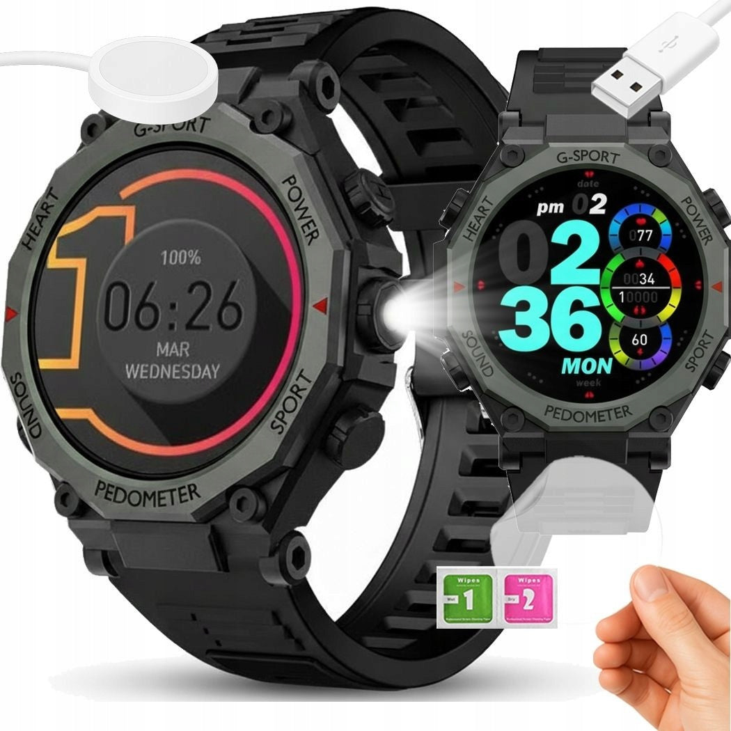 Men's Smartwatch Talk Bluetooth Steps Pulse Sports Large LED Screen PL