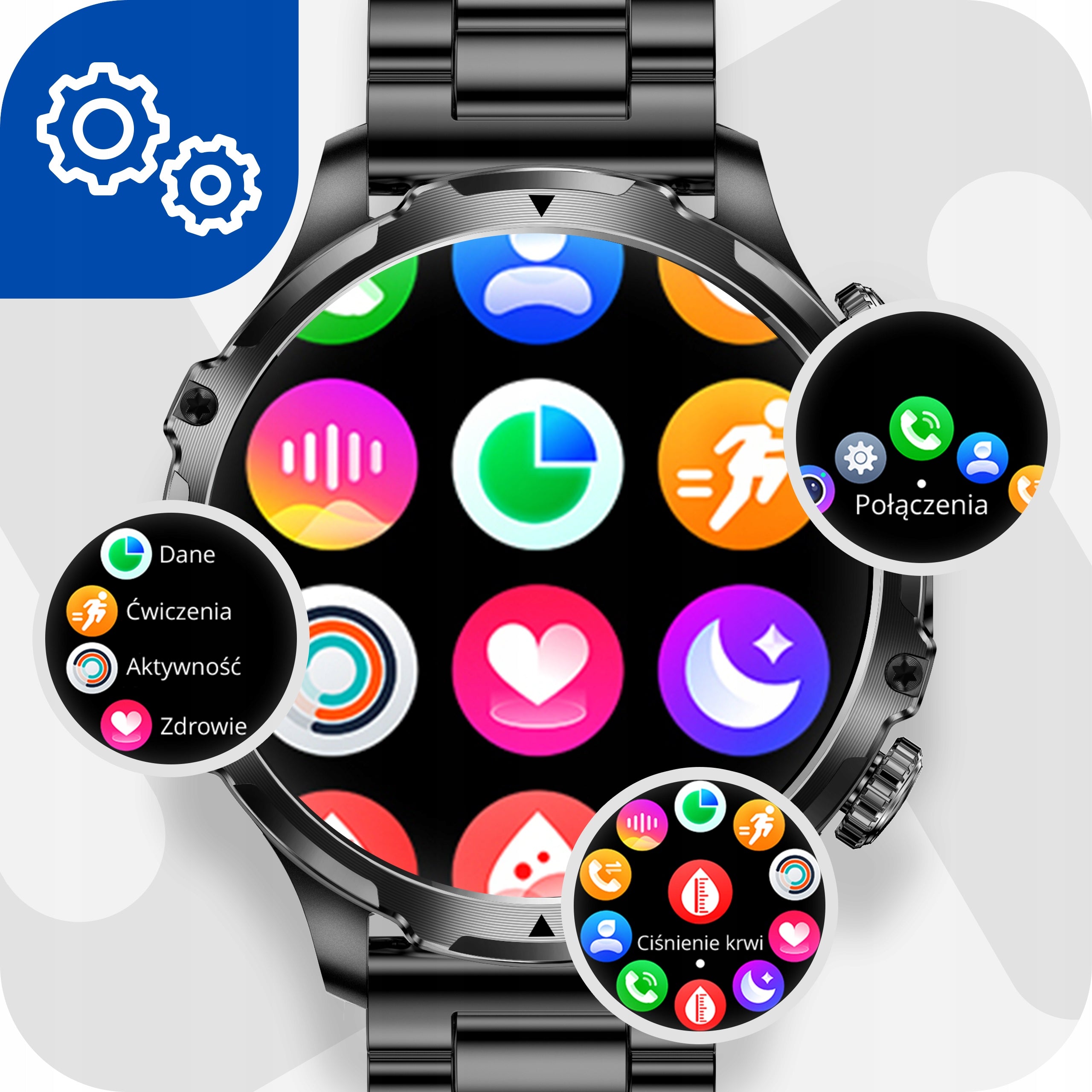 Men's Smartwatch Talking Large Battery 700 mAh Waterproof Menu PL Packaging status original